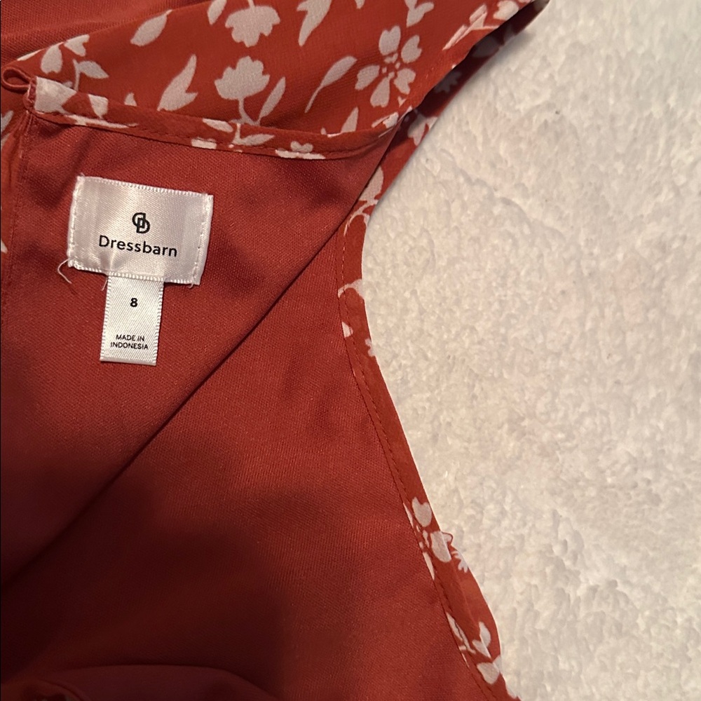 Dress Barn Asymmetrical Red Floral Dress - Picture 2 of 3